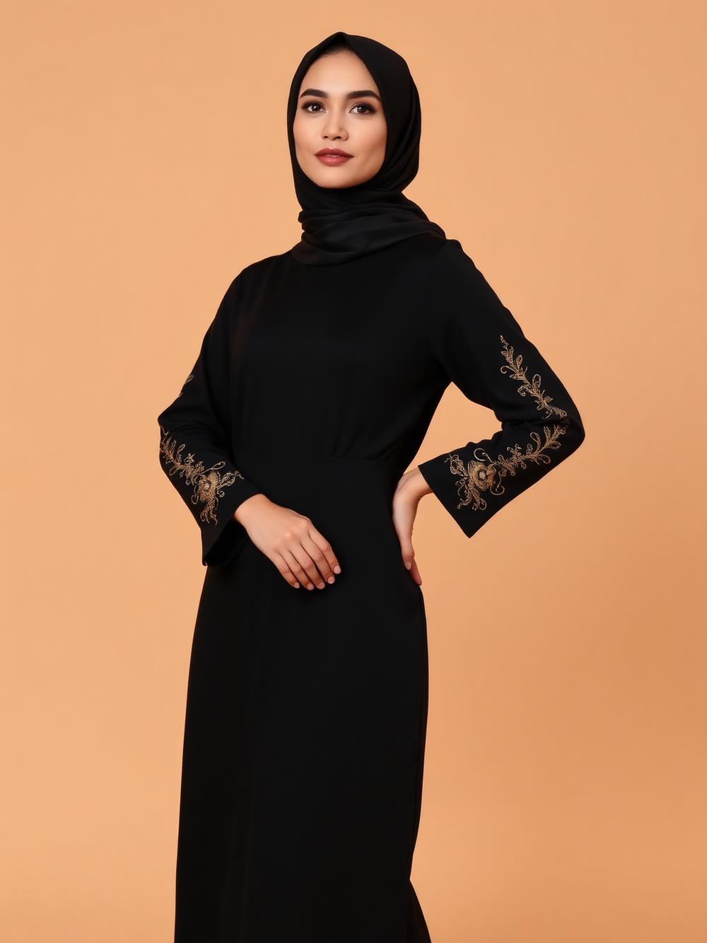 Haya Embroidered Abaya — Embroidered Abayas by Chann Taara