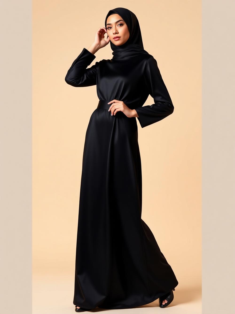 Inaya Satin Abaya by Chann Taara